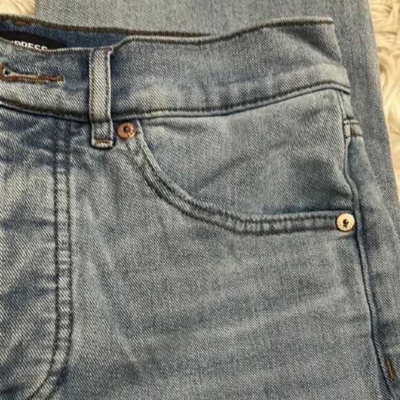 Express Women’s Blue Denim Jeans Straight Ankle High Rise size 4R - Picture 6 of 10